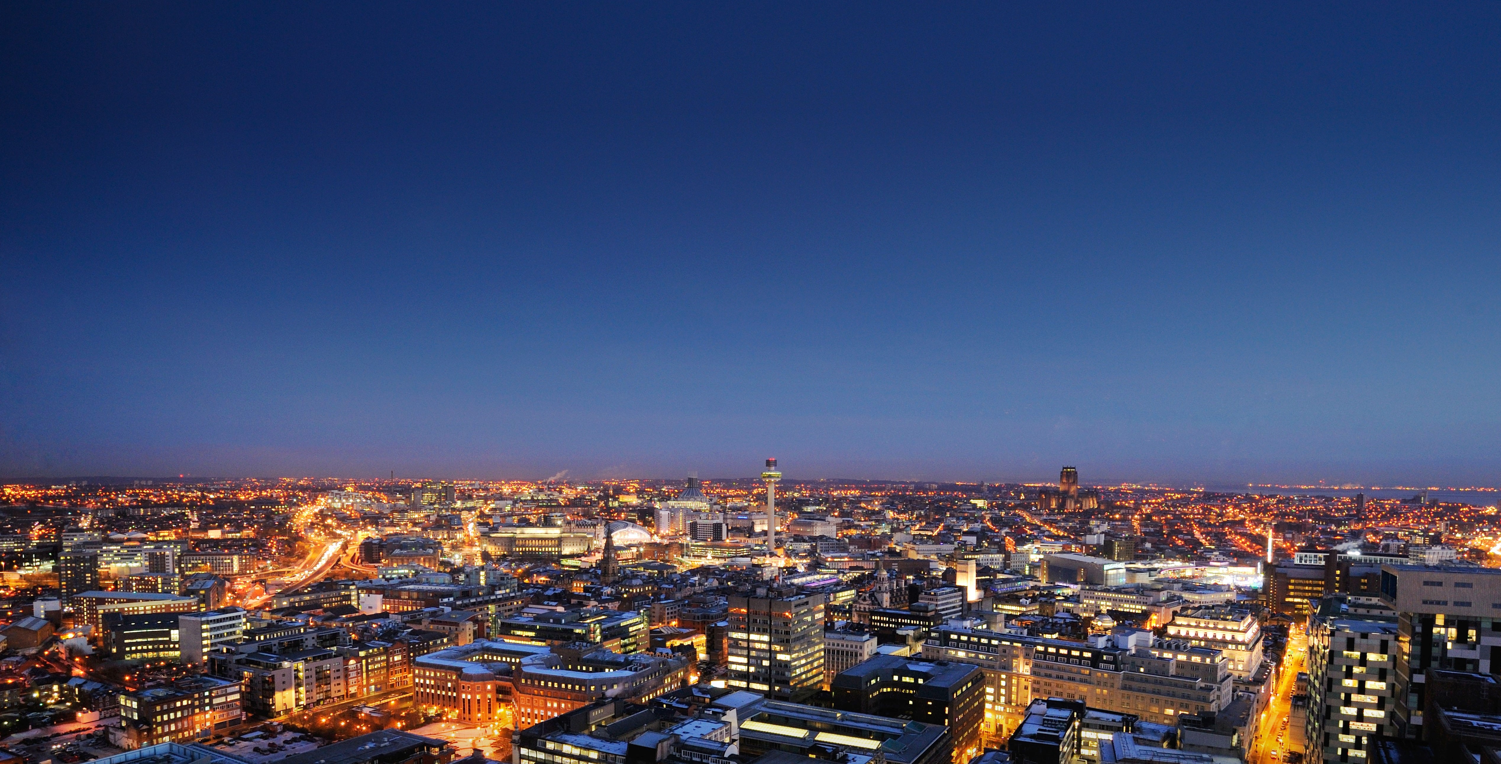 Aerial View of Liverpool City Centre